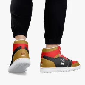 236. New High-Top Leather Sneakers - Red and Black