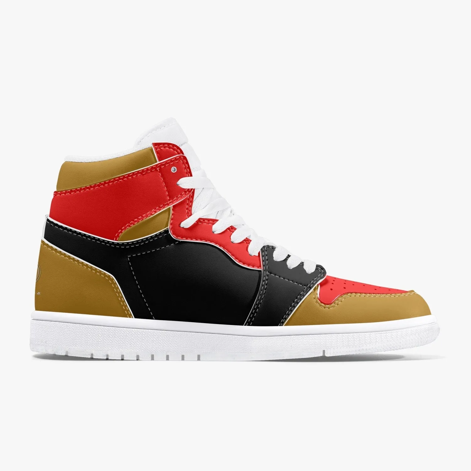 236. New High-Top Leather Sneakers - Red and Black