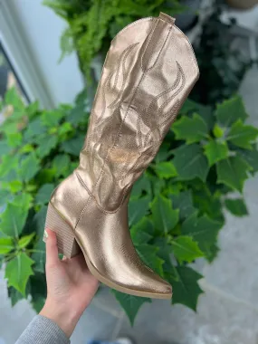 3/4 Western Metallic Boots