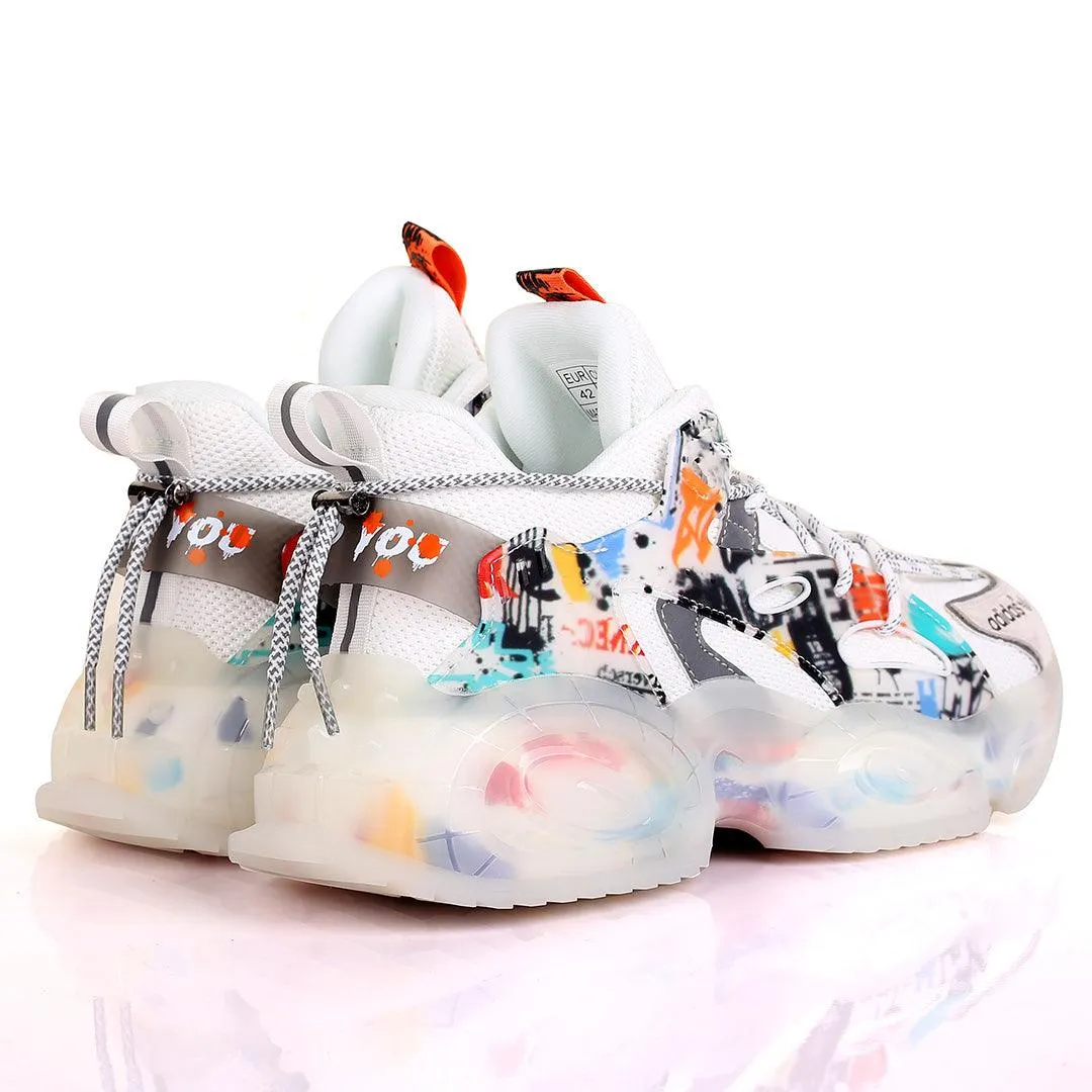 AD Super Star Suprskaa White With Multi-Coloured Side Designed Sneakers