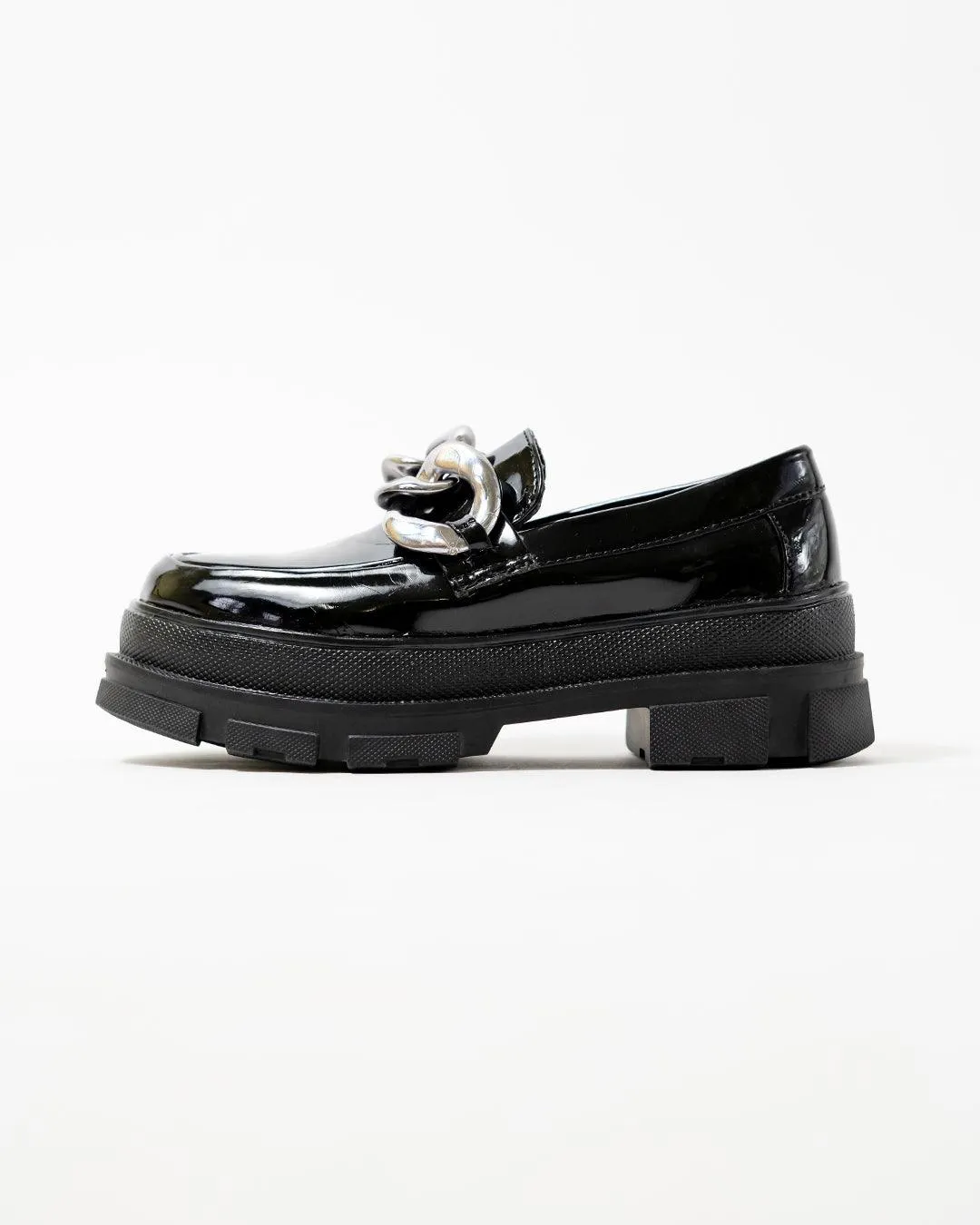 Back To School Chunky Chain Black Shoe