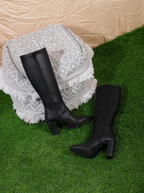 Black PU Block Long Boots (TC-ST-1288-BLK)