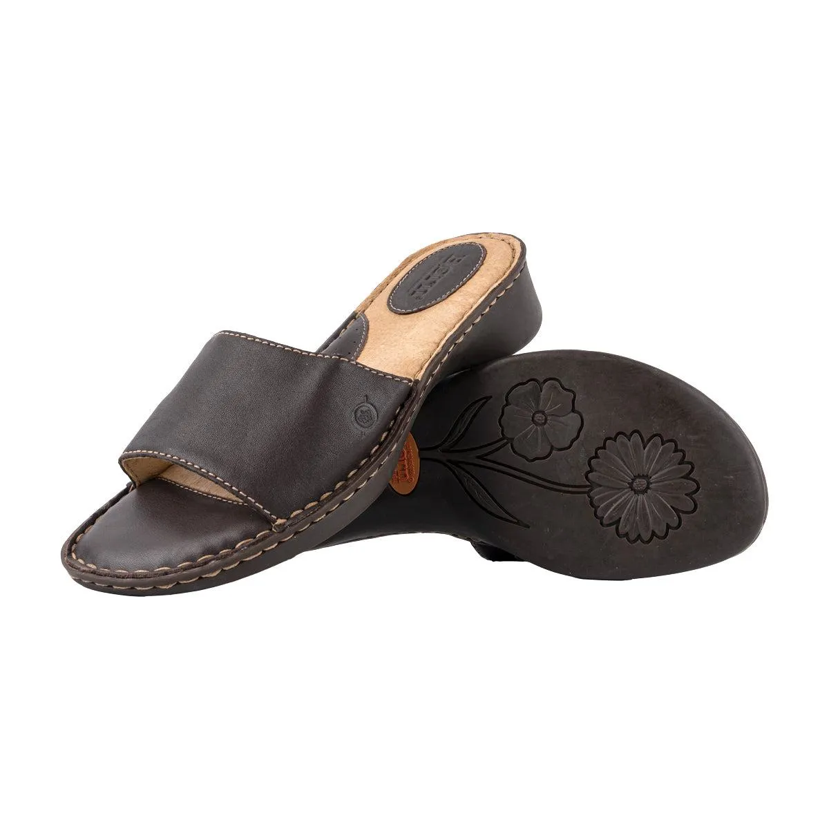 Born Flat Sandals Leather Brown Colour For Women