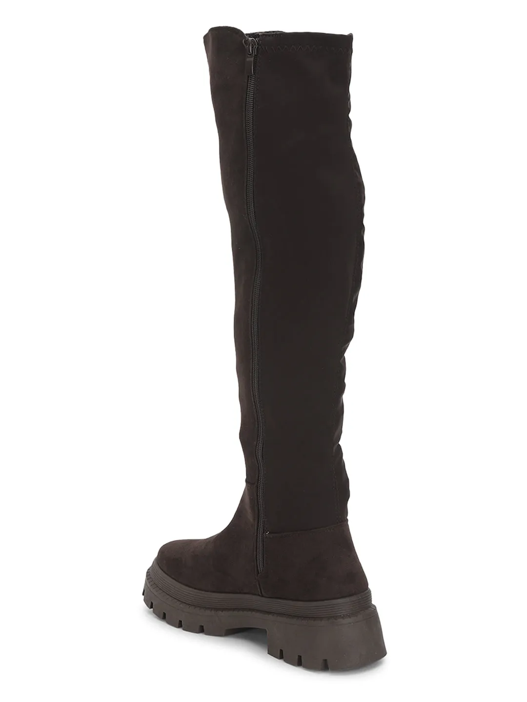 Brown Suede High-End-Fashion Stylish Knee Boots (TC-RS3668-BRO)