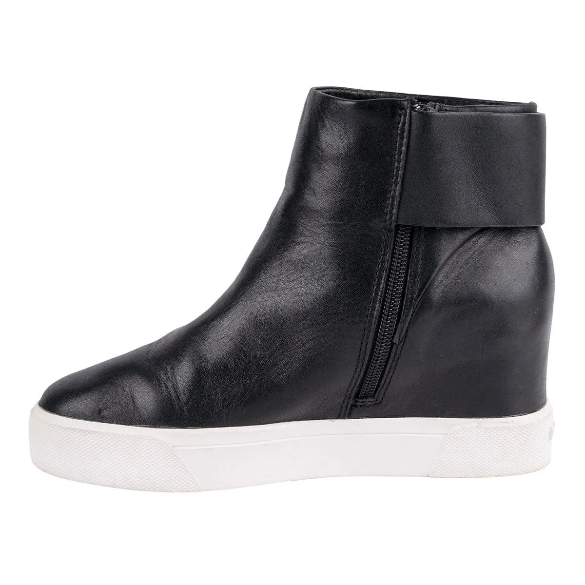 Dkny Sporty Wedge Ankle Boots Leather Black Colour For Women