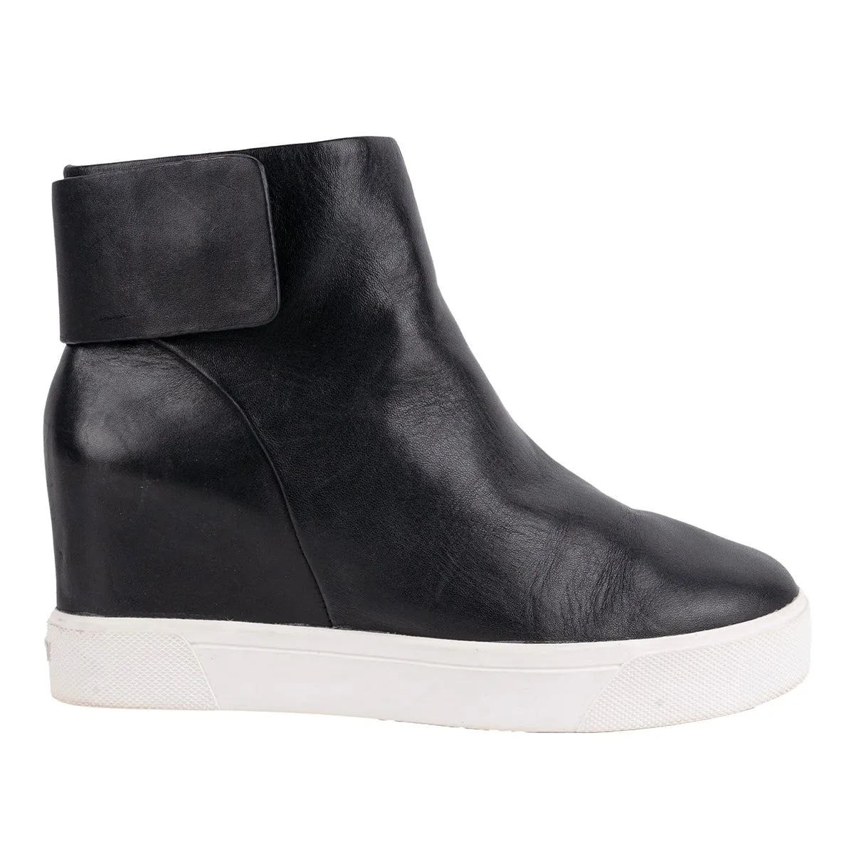 Dkny Sporty Wedge Ankle Boots Leather Black Colour For Women