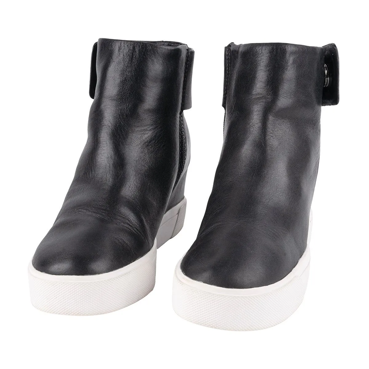 Dkny Sporty Wedge Ankle Boots Leather Black Colour For Women