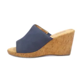 Gabor Wedge Sandals Suede Blue Colour For Women