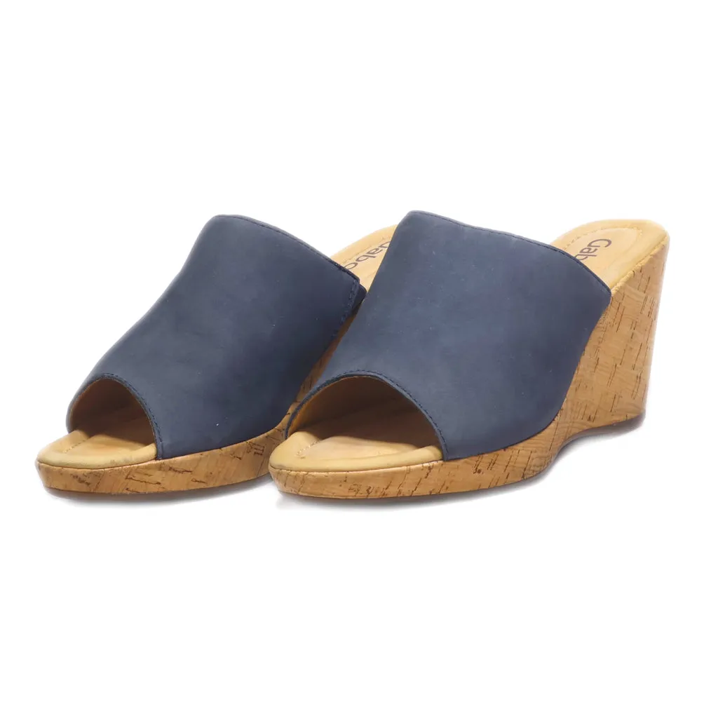 Gabor Wedge Sandals Suede Blue Colour For Women