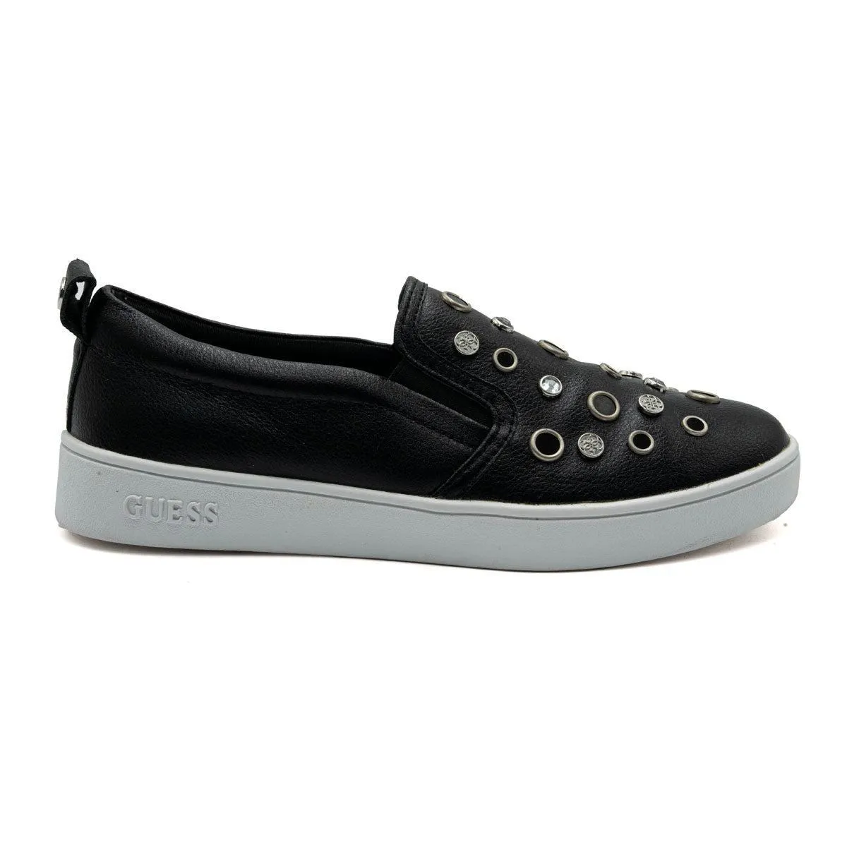 Guess Glorienne Slipon Low-Top Sneakers Leather Black Colour For Women