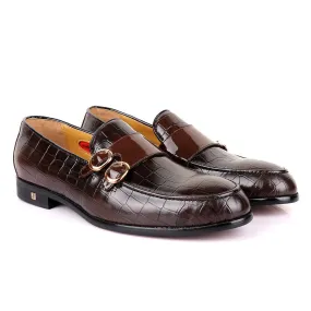 John Foster Double Monk Strap Coffee Leather Shoe