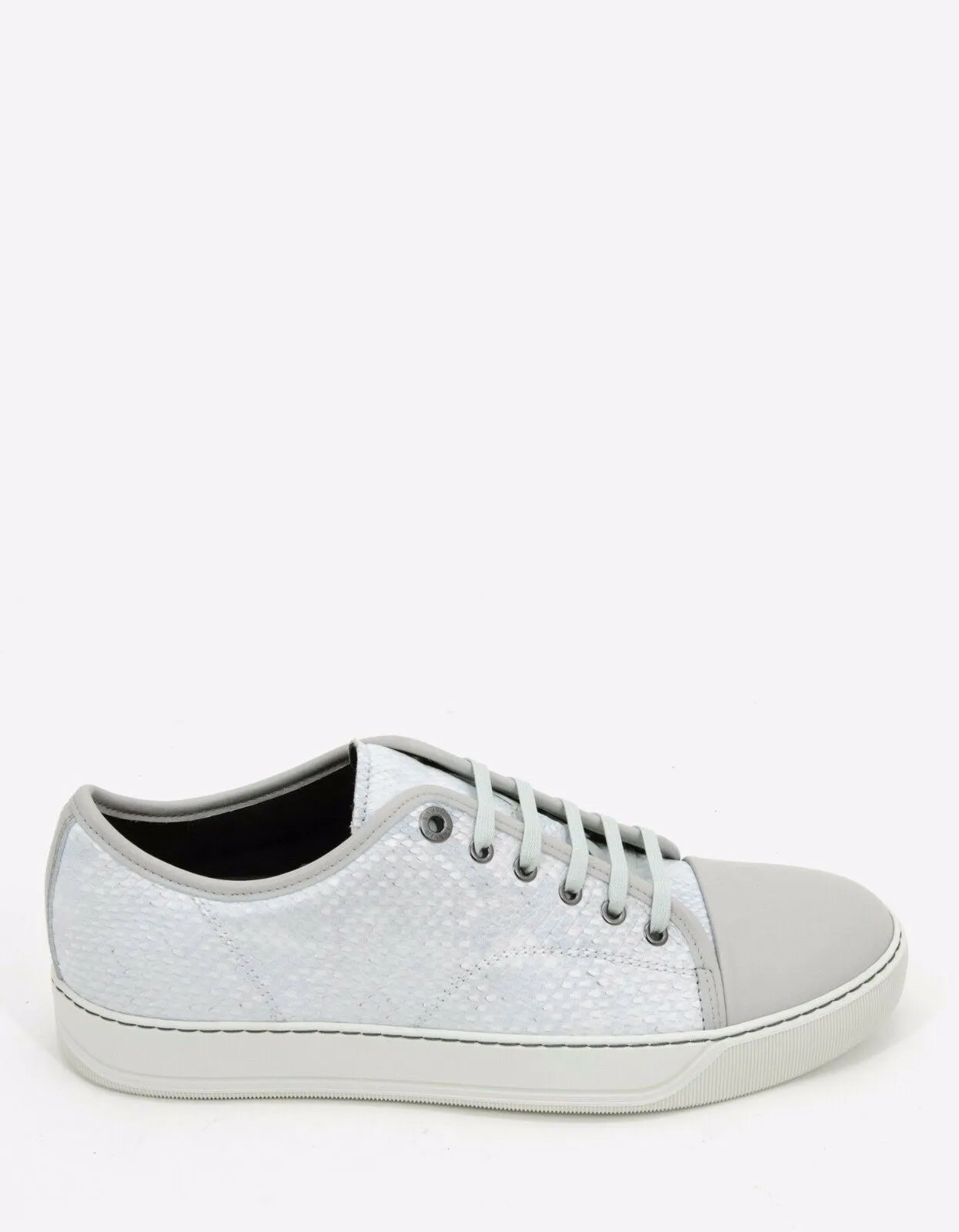 Lanvin White Python Skin Trainers