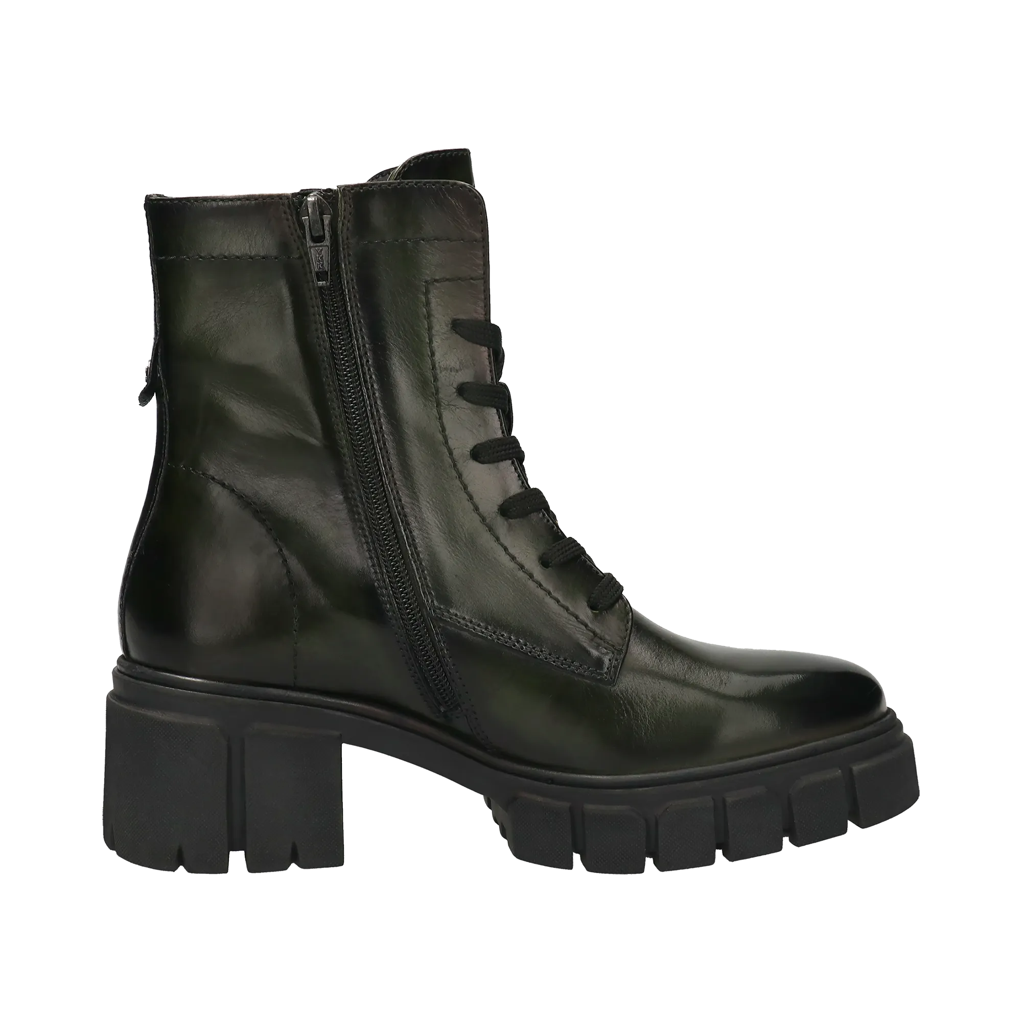 Leder Stiefel gruen