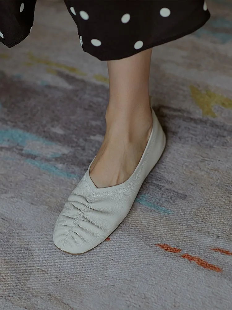 Lightweight Soft Leather Flats | Nurse Shoes