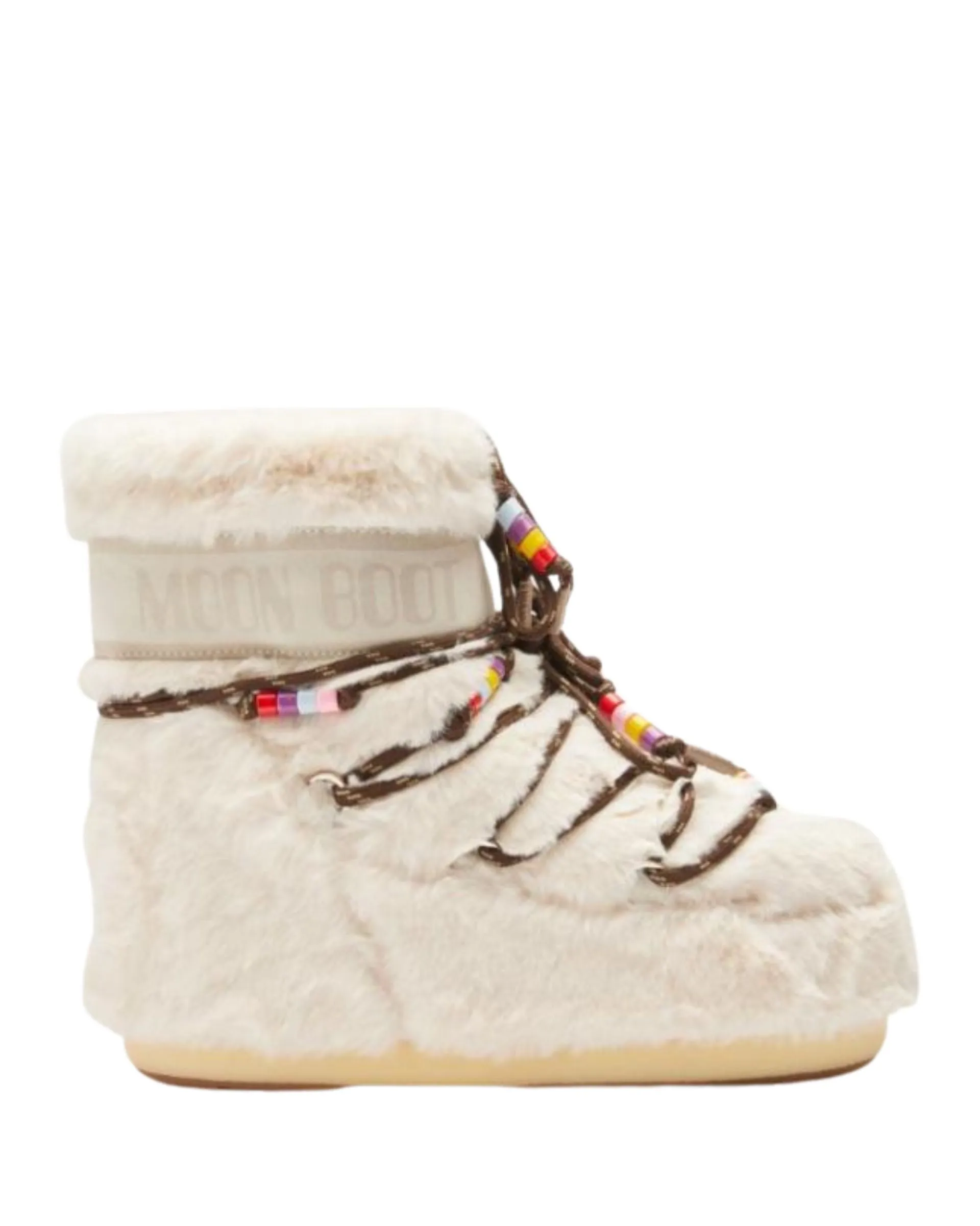 MB Icon Low Cream Faux-Fur Beads Boots