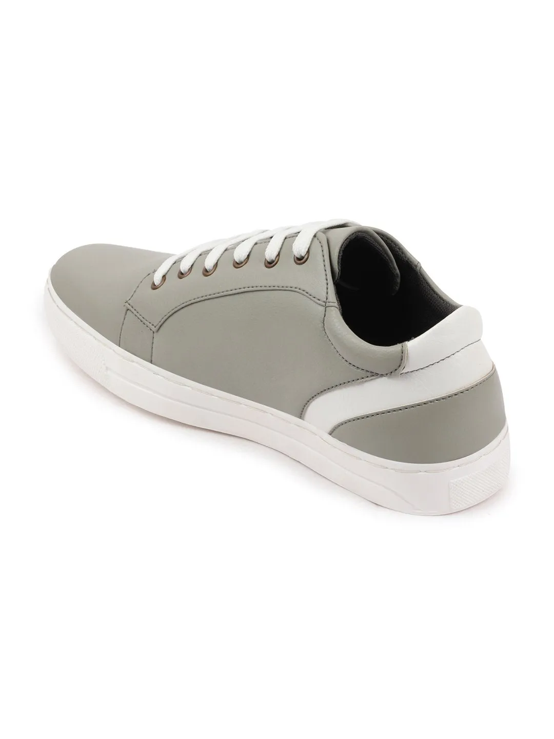 Men Grey Stylish Lace Up Sneakers