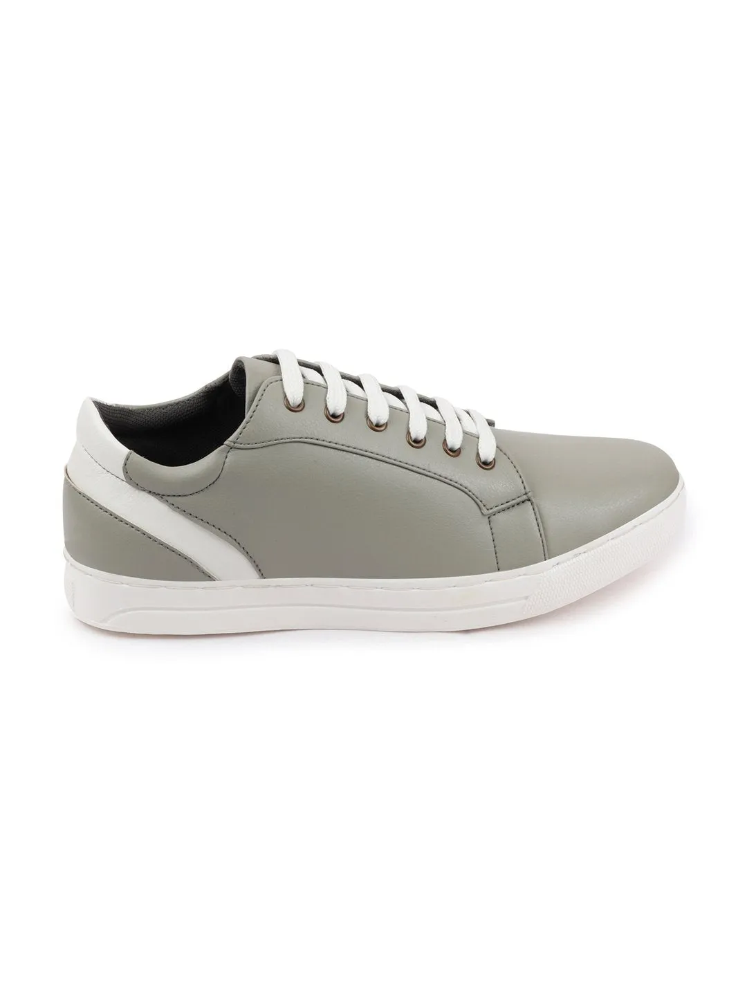 Men Grey Stylish Lace Up Sneakers