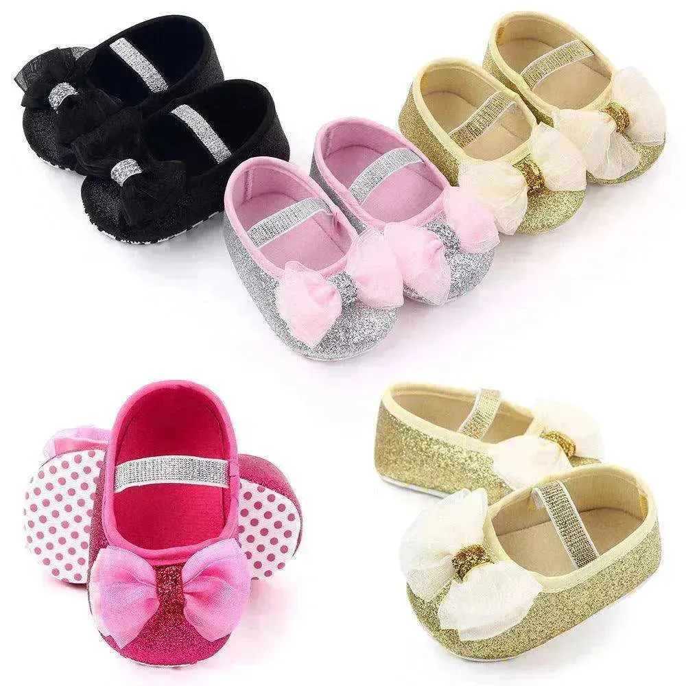 Newborn Princess Shoes Soft Sole Bow Baby Shoes