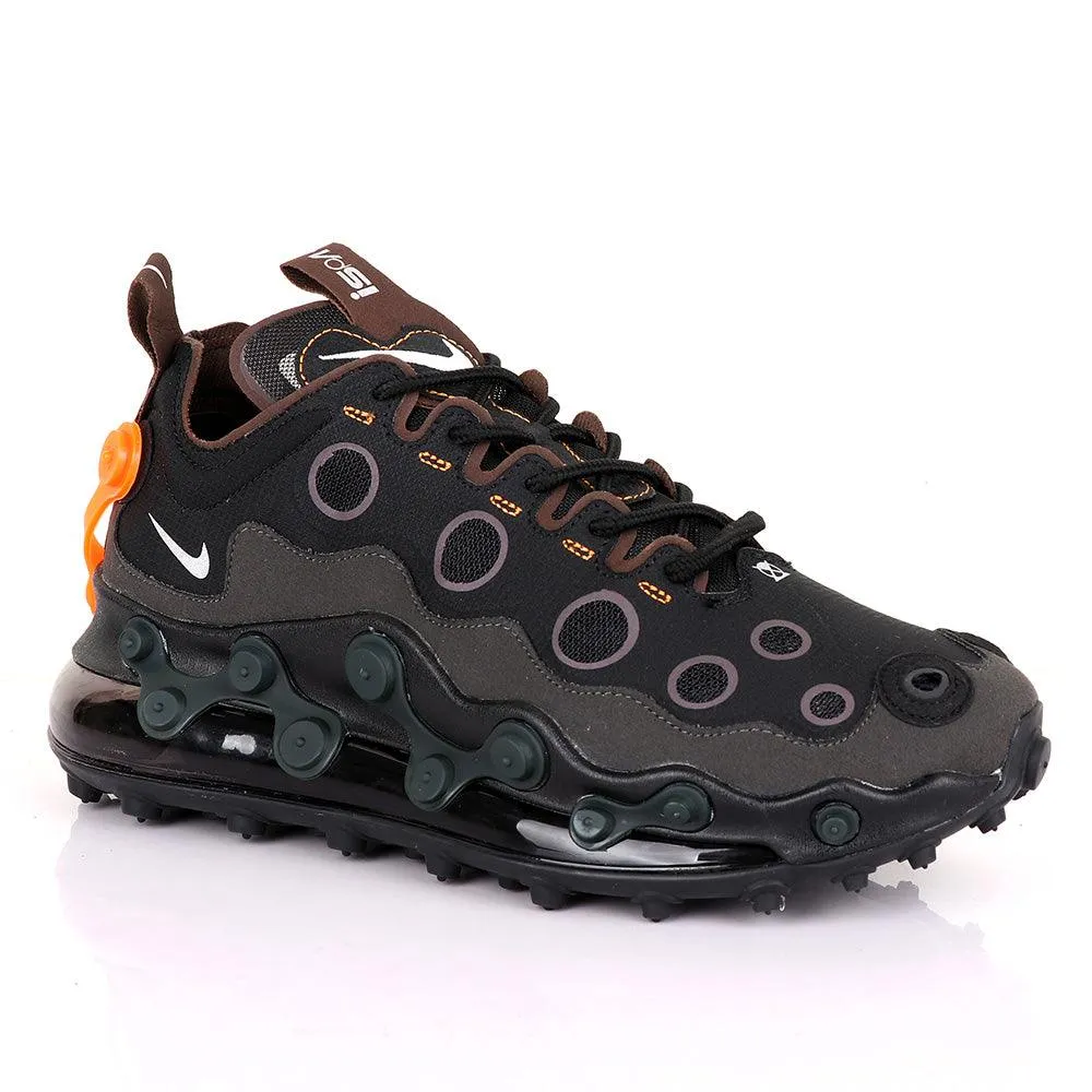 NK Ispa Airmax 720 Adapt Black with Orange Clip Sneakers