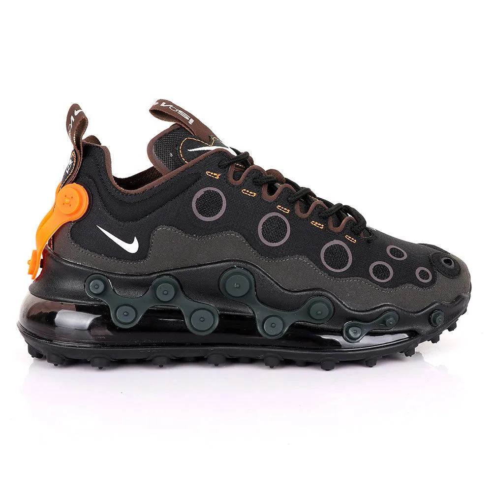 NK Ispa Airmax 720 Adapt Black with Orange Clip Sneakers