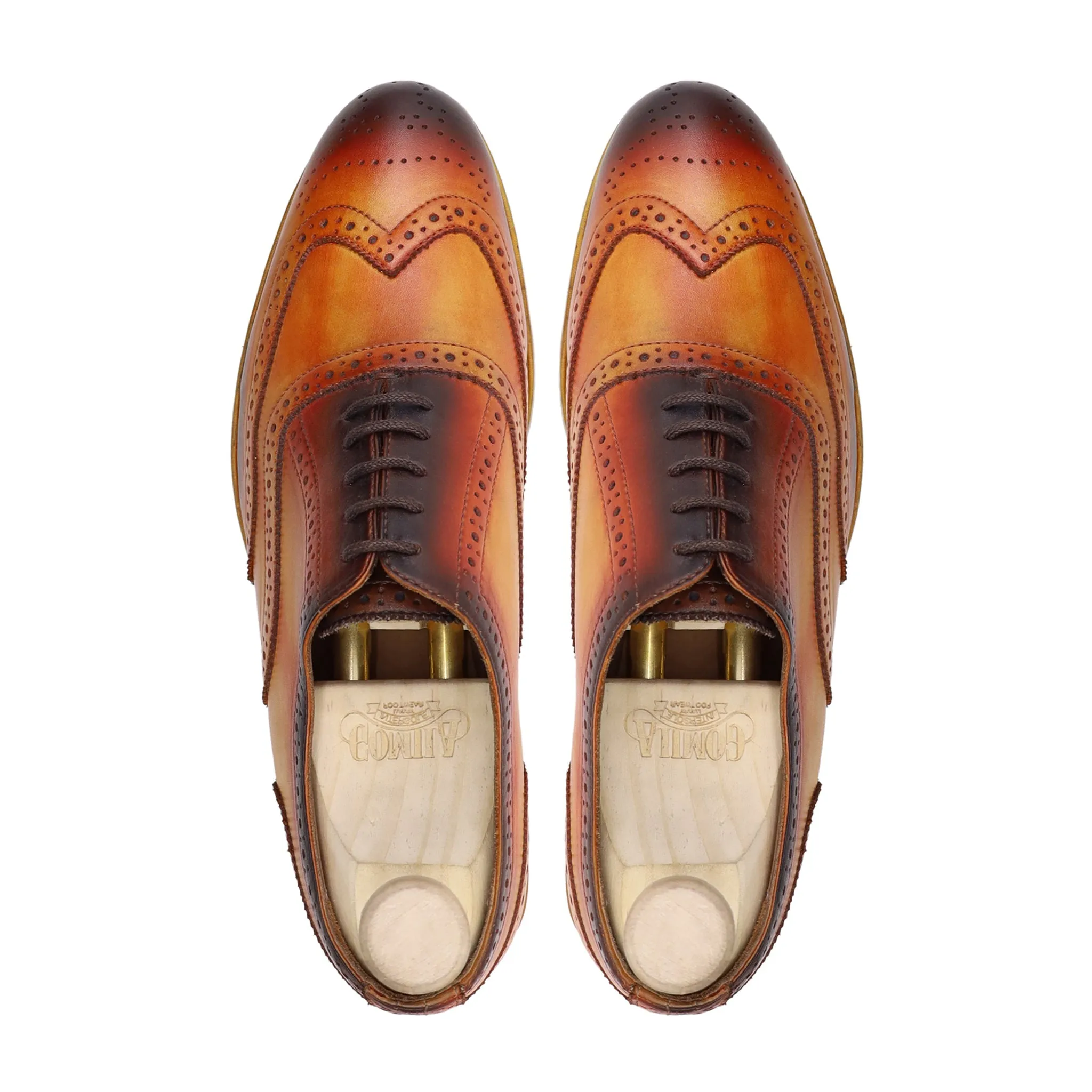 Orland - Men's Burnished Tan Calf Leather Oxford Shoe