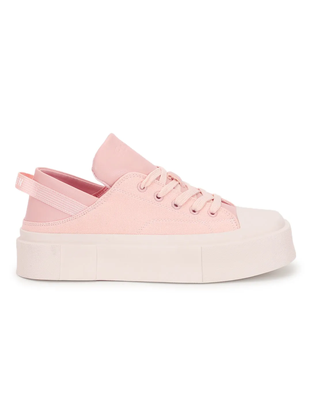 Pink Canvas Stylish Lace-Up Sneakers (TC-RS3700-PNK)