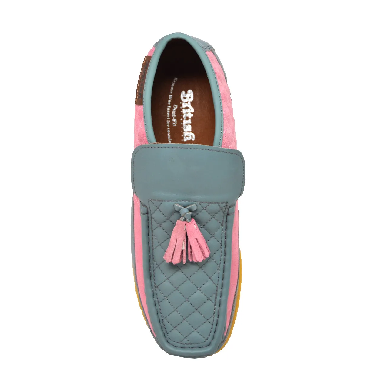 Prince All Leather Shoes with Pink Tassel - Timeless Style and Playfulness