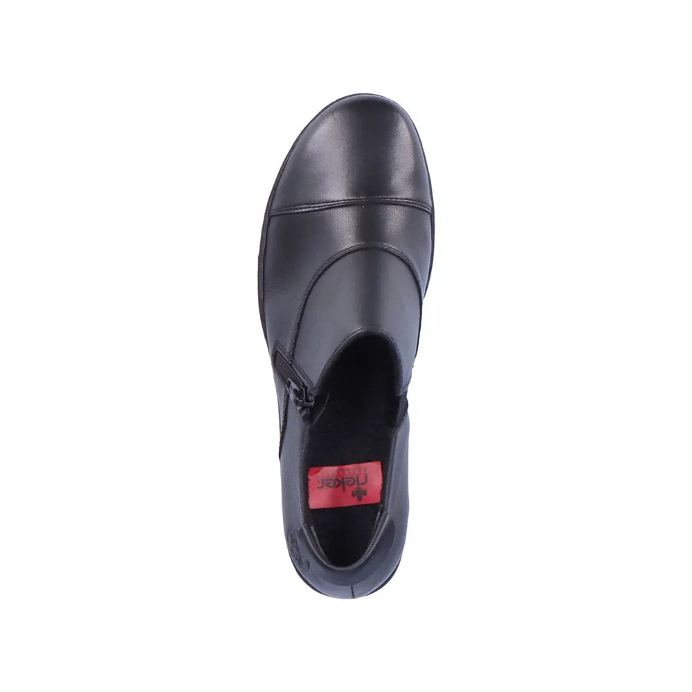 Rieker Trouser Shoes Black Work Shoes Zip 57173-02 sale