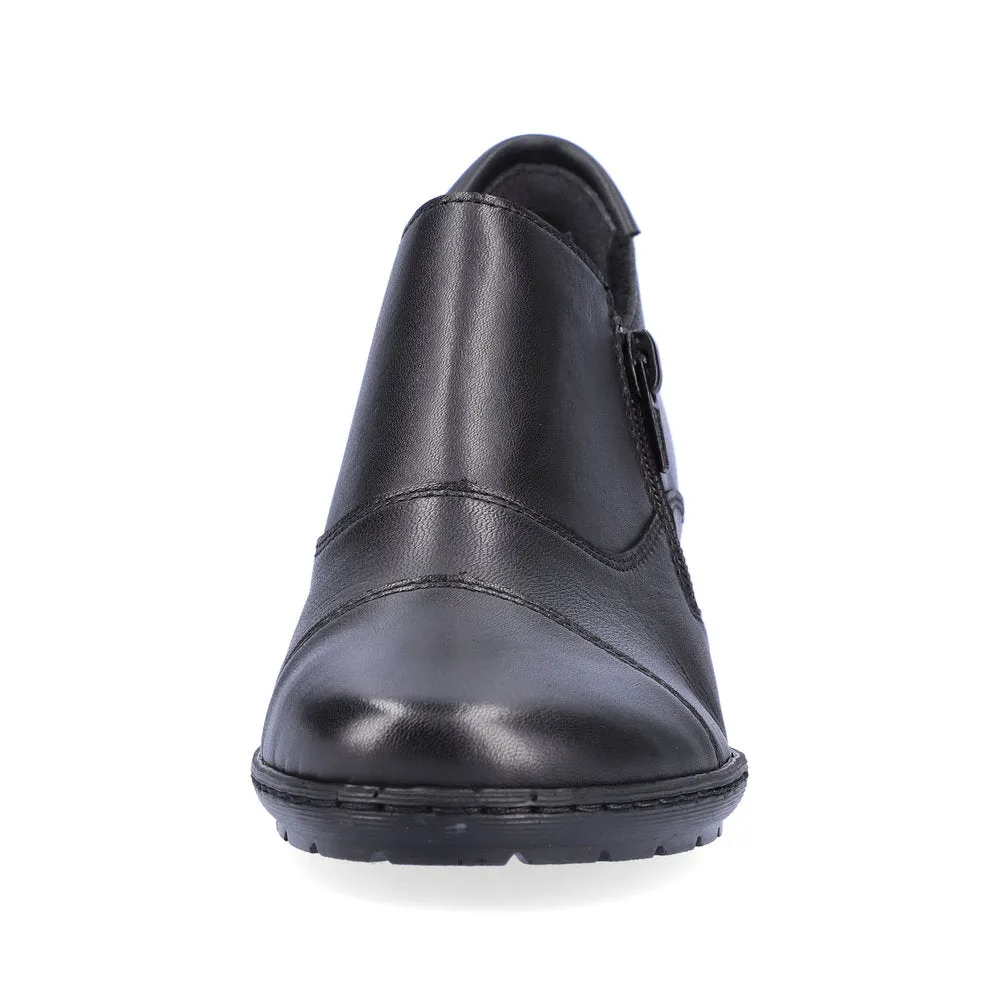 Rieker Trouser Shoes Black Work Shoes Zip 57173-02 sale