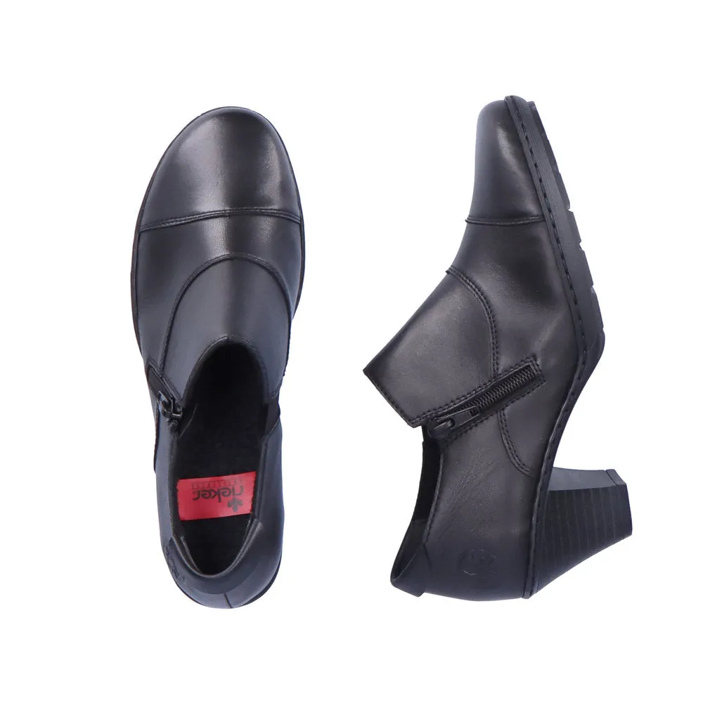 Rieker Trouser Shoes Black Work Shoes Zip 57173-02 sale