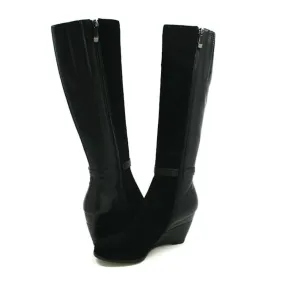 Ronit Extra Slim Wedge Boots: Stylish and Comfortable Leather Boots with Buckle for Everyday Wear