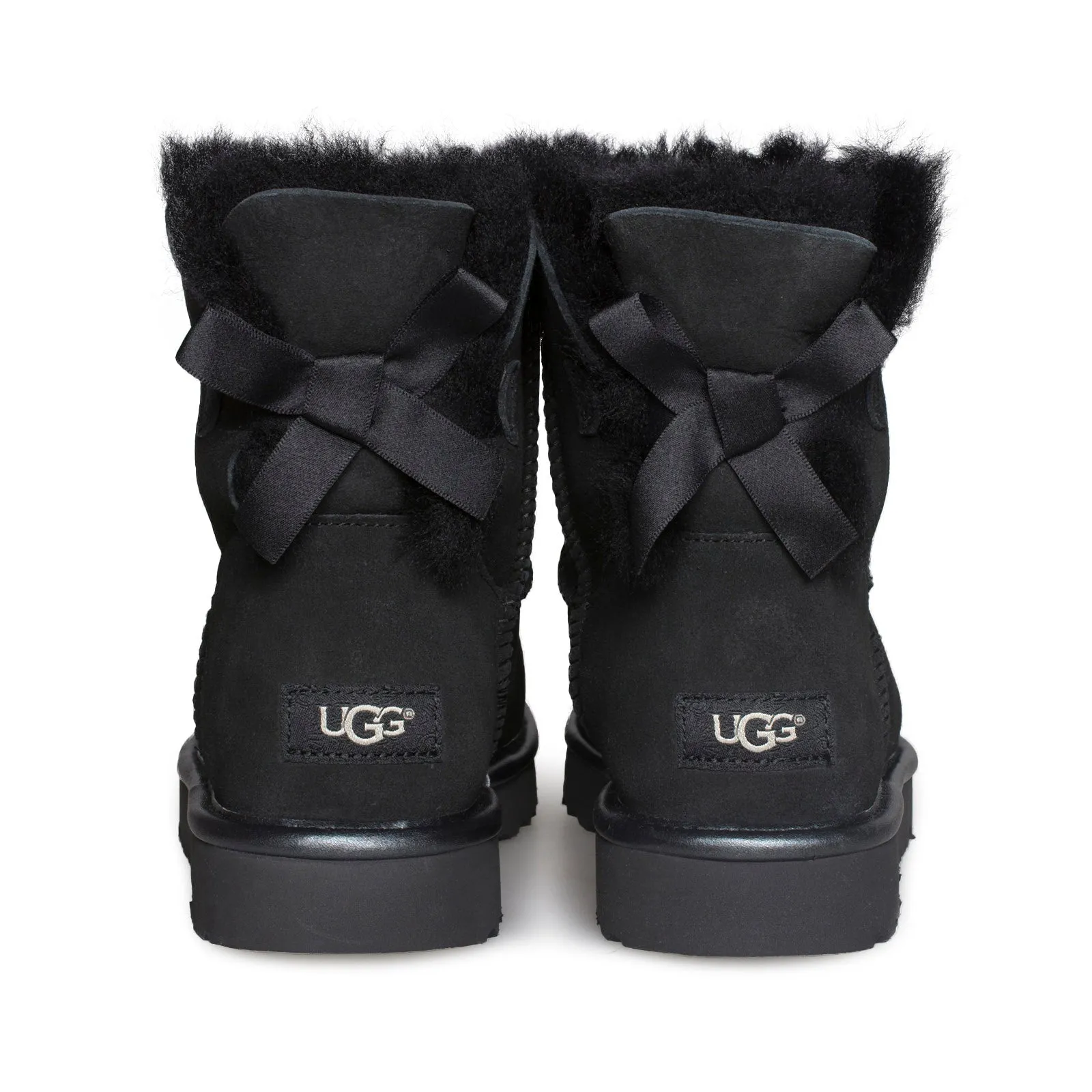 UGG Mini Bailey Bow II Metallic Black Boots - Women's