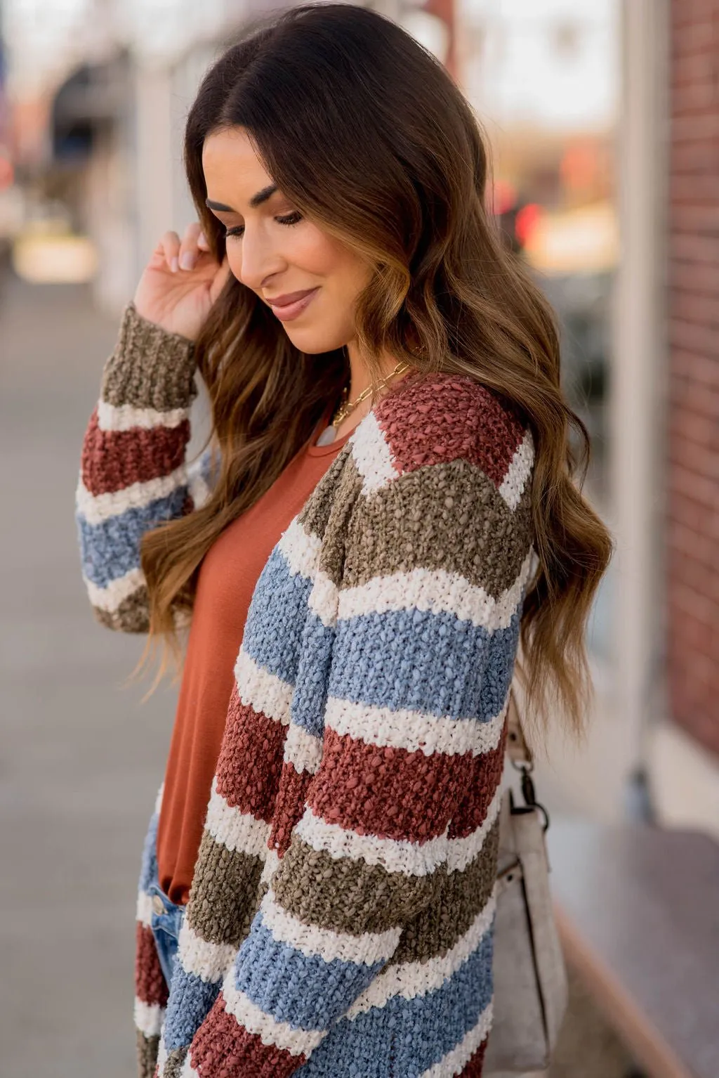 Warm and Cozy Knitted Blocked Cardigan