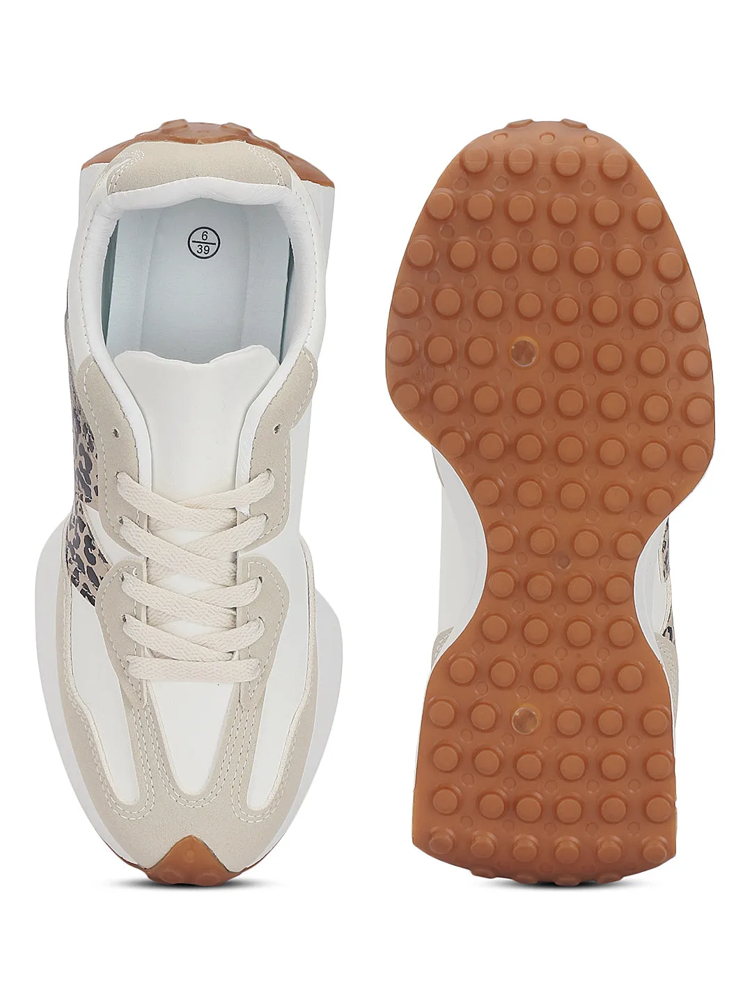 White Leopard PU Stylish Lace-Up Sneakers (TC-RS3663-WHTLEO)