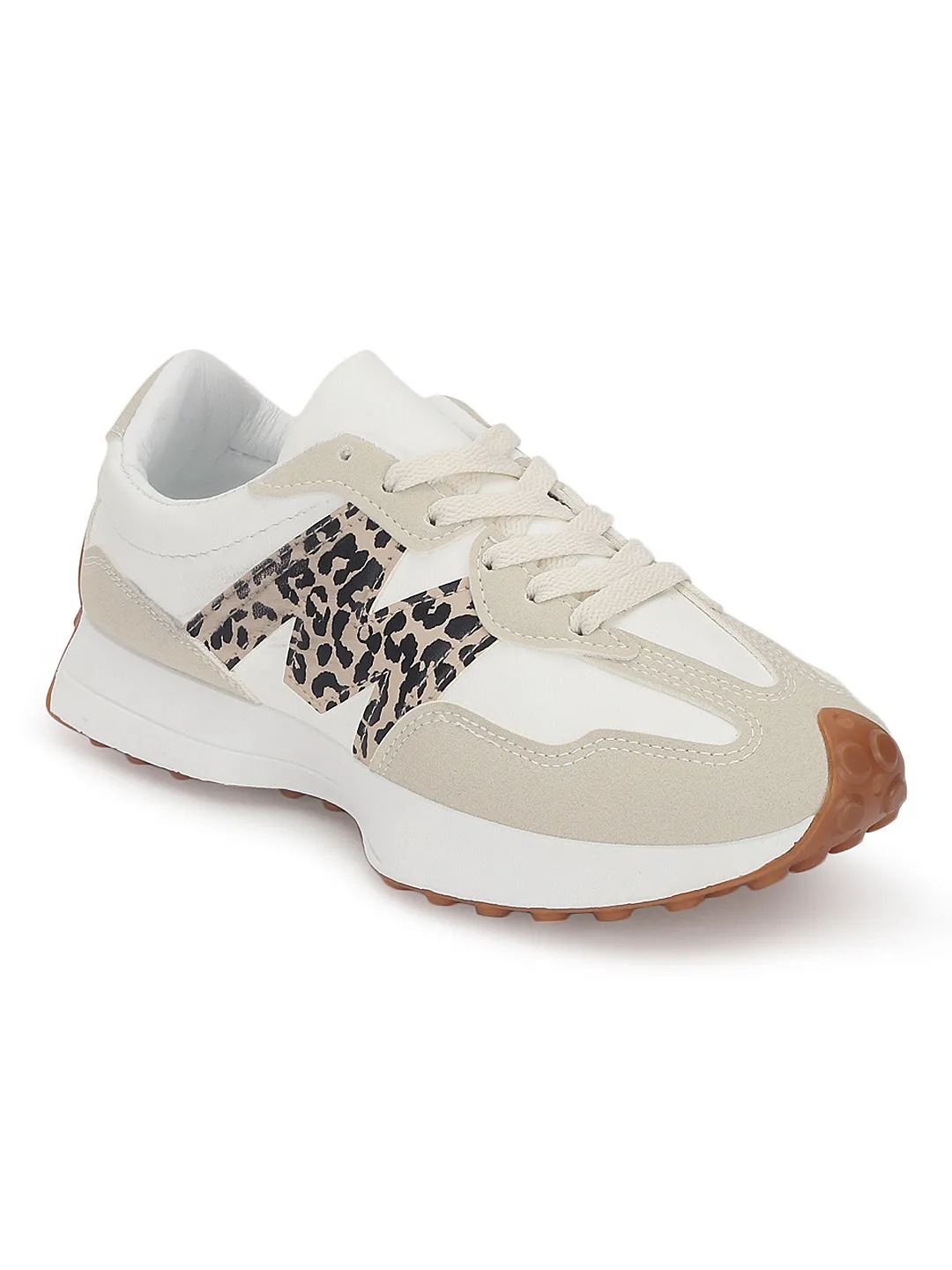 White Leopard PU Stylish Lace-Up Sneakers (TC-RS3663-WHTLEO)