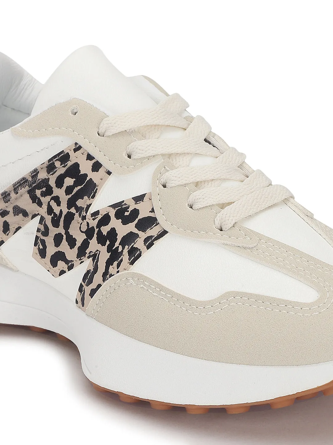 White Leopard PU Stylish Lace-Up Sneakers (TC-RS3663-WHTLEO)