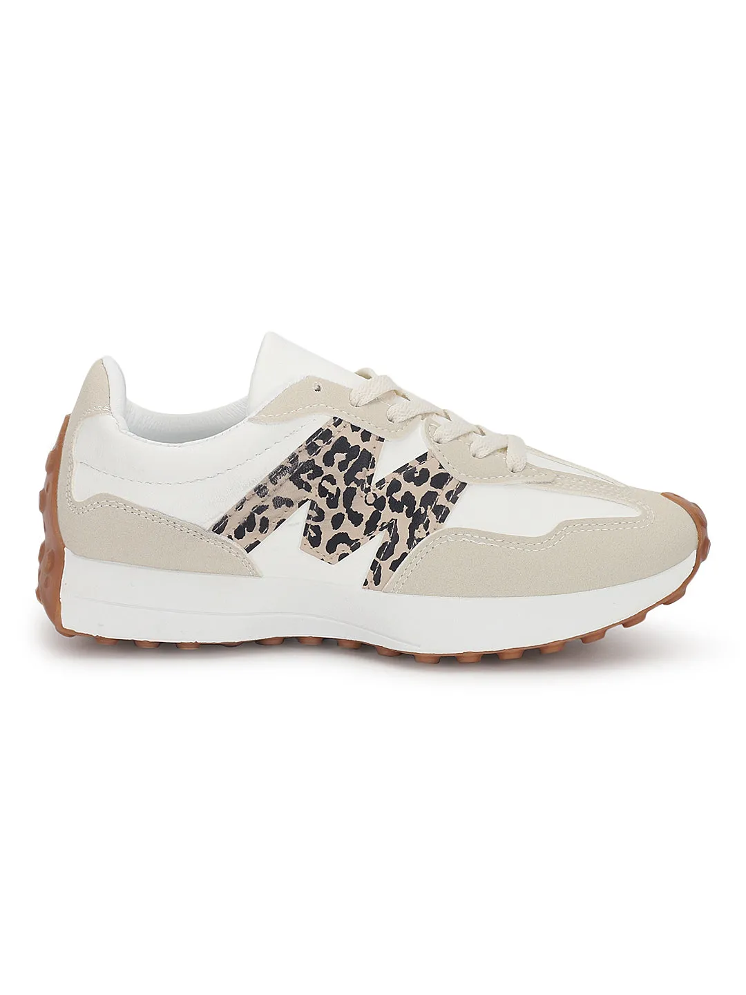 White Leopard PU Stylish Lace-Up Sneakers (TC-RS3663-WHTLEO)