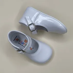 White Patent Pram Shoe