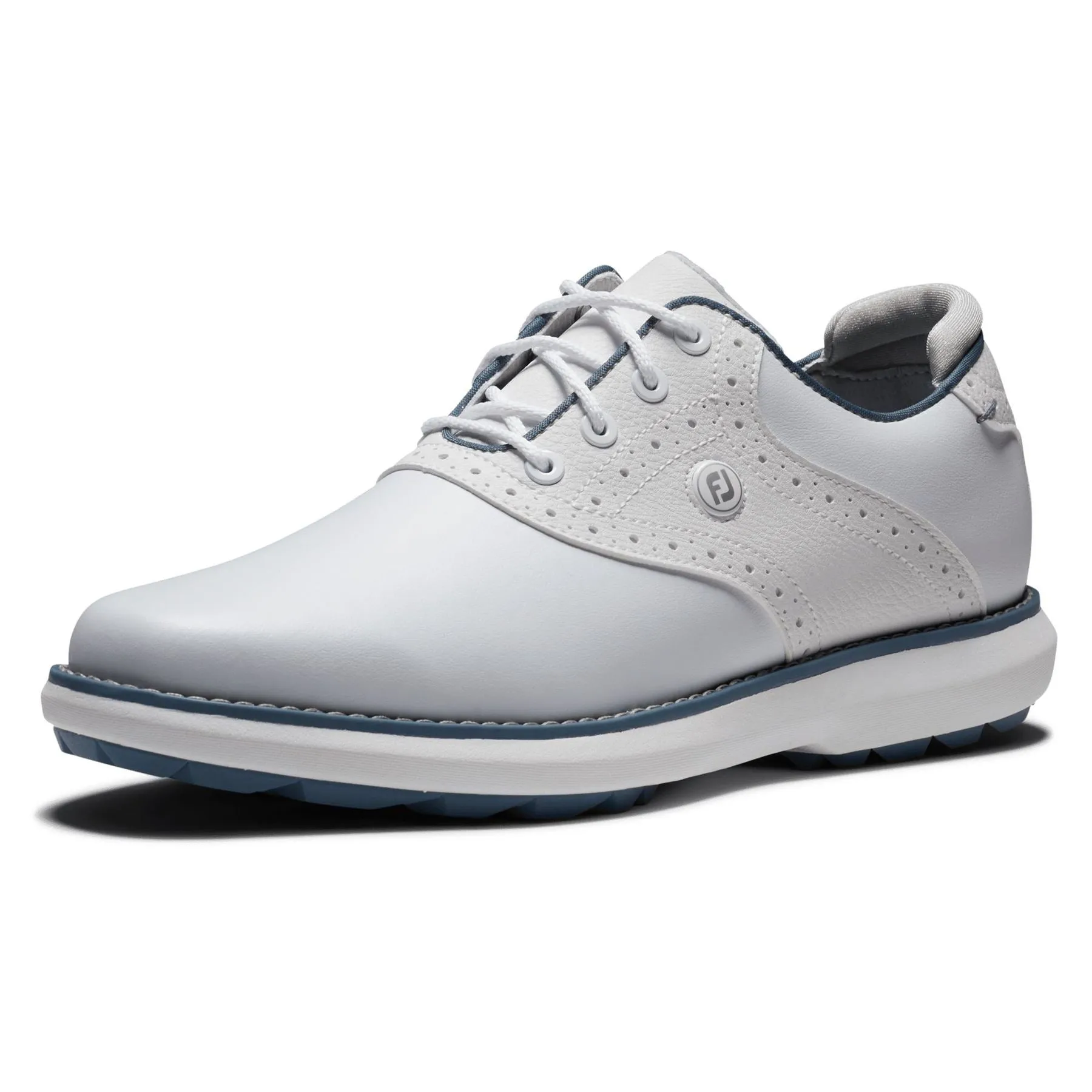 Womens Traditions Spikeless Golf Shoes Cream White/Blue/Grey - AW24