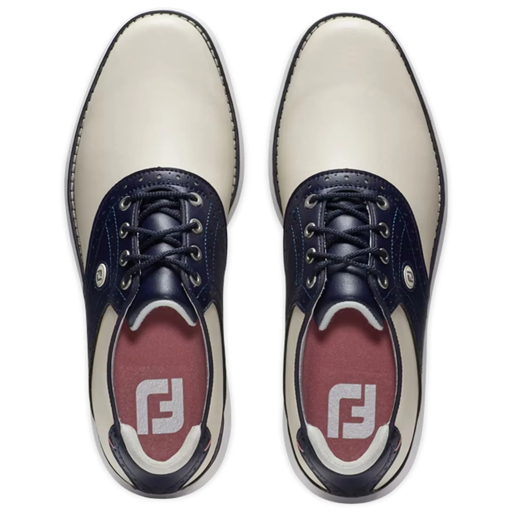 Womens Traditions Spikeless Golf Shoes Vanilla/Navy/White - AW24